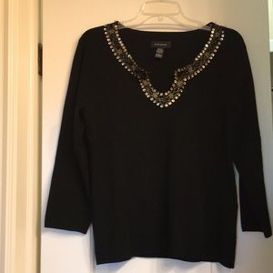 Pointette black beaded sweater.